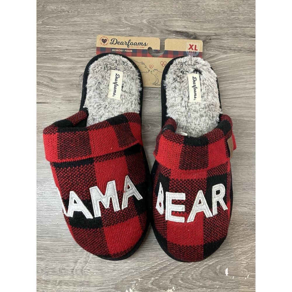 Dearfoams Women's Memory Foam House Slippers Mama Bear XL 11-12
